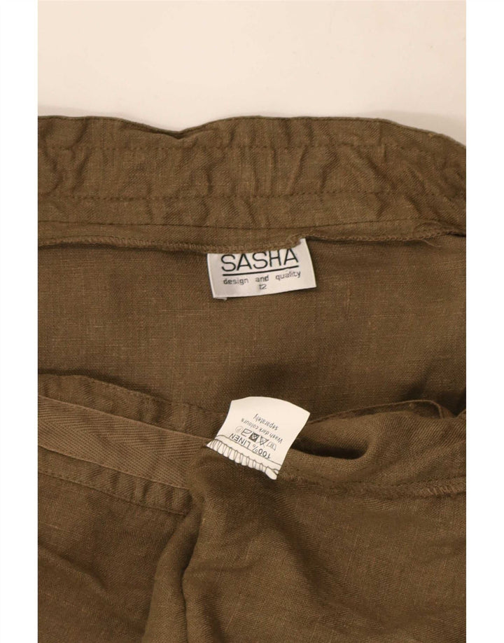 Fusta cargo pentru femei Sasha UK 12 Medium W29 Khaki Linen