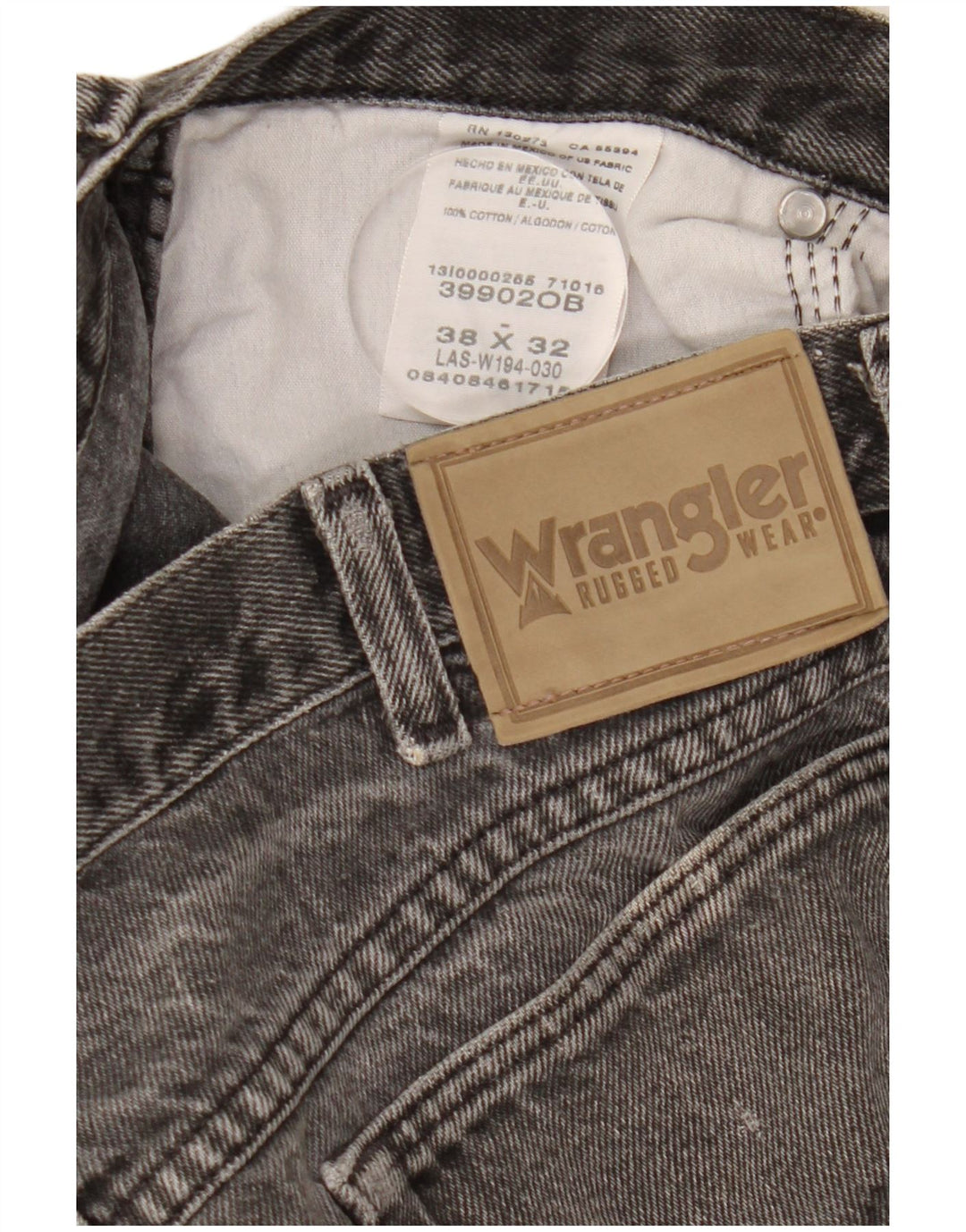 Pantaloni scurți din denim pentru bărbați WRANGLER W38 XL bumbac gri