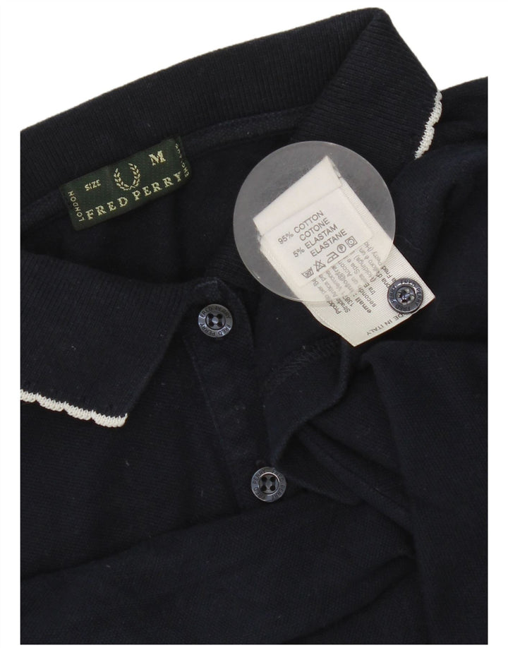 Fred Perry Tricou Polo Femei UK 12 Medium Bleumarin Bumbac