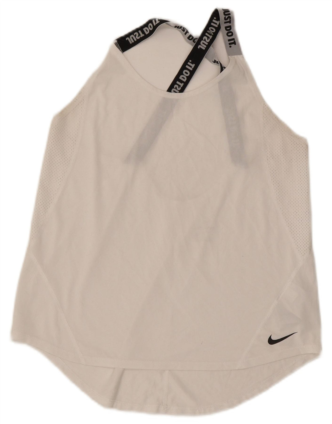NIKE Womens Dri Fit Graphic Vest Top UK 12 Medium White Polyester