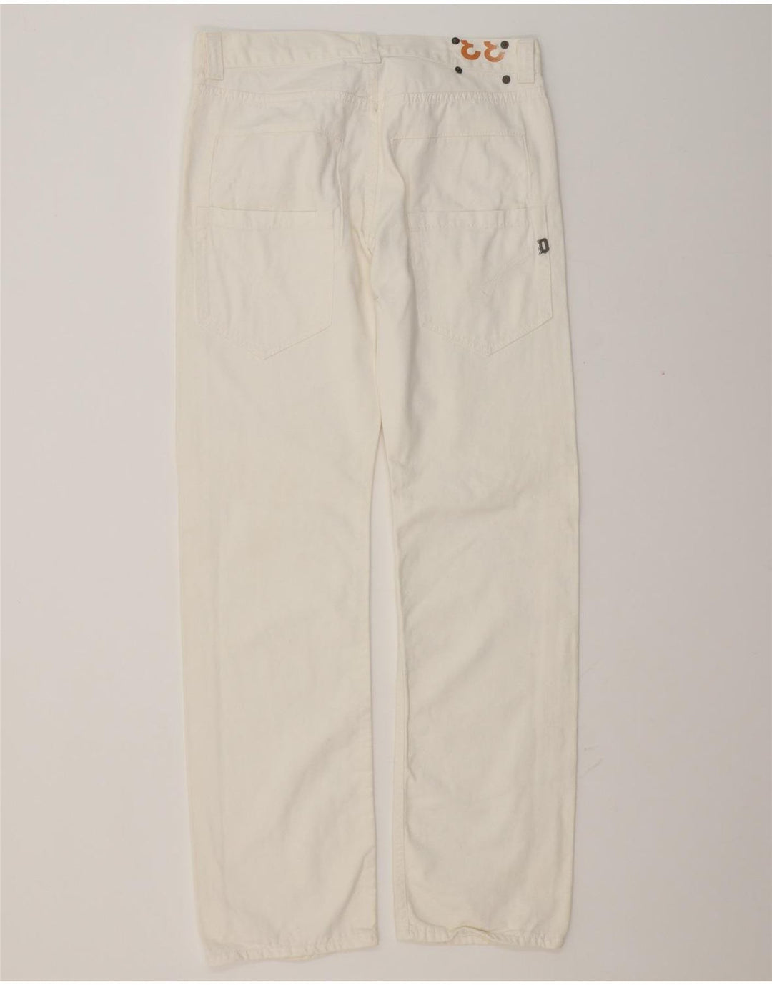 Blugi Dondup Stan Dart drepte pentru bărbați W33 L32 bumbac alb