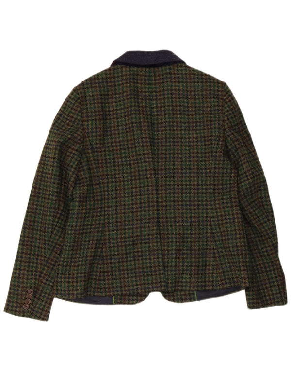 Jachetă Hobbs pentru femei, cu 1 nasture, UK 14, lână mare, verde, picior de gală