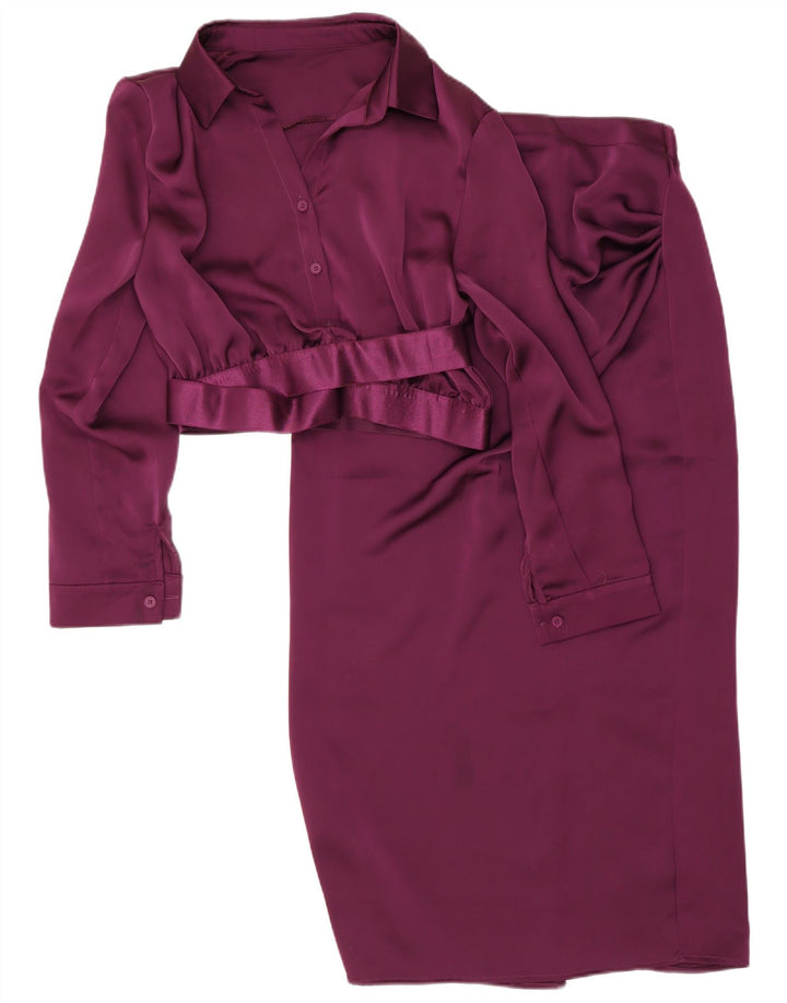 Set fuste vintage pentru femei 2 nasturi XL W28 poliester violet