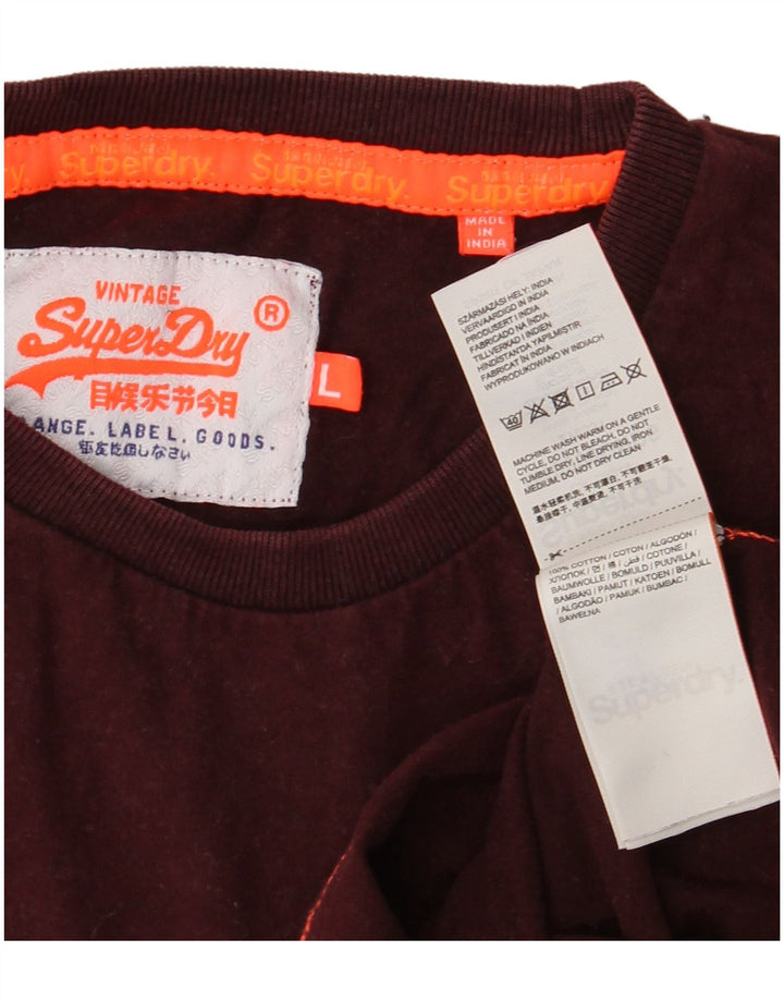SUPERDRY Tricou Bărbați Top Mare Maroon Bumbac