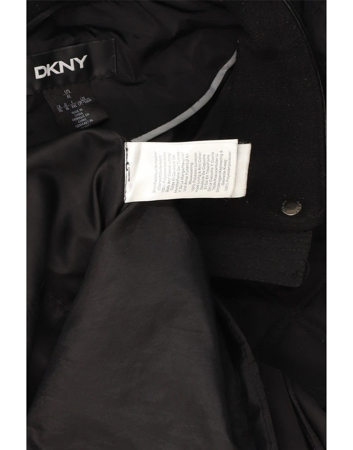 DKNY pardesiu matlasat cu glugă pentru femei UK 18 XL poliester negru