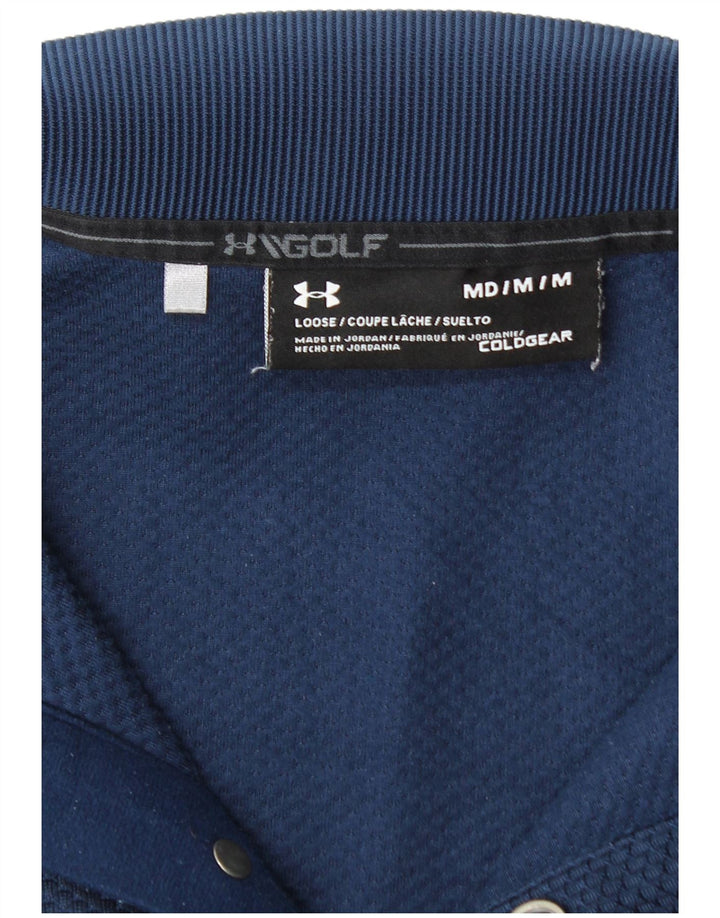 Hanorac pentru bărbați UNDER ARMOUR Cold Gear cu gât cu nasturi Pulover mediu bleumarin
