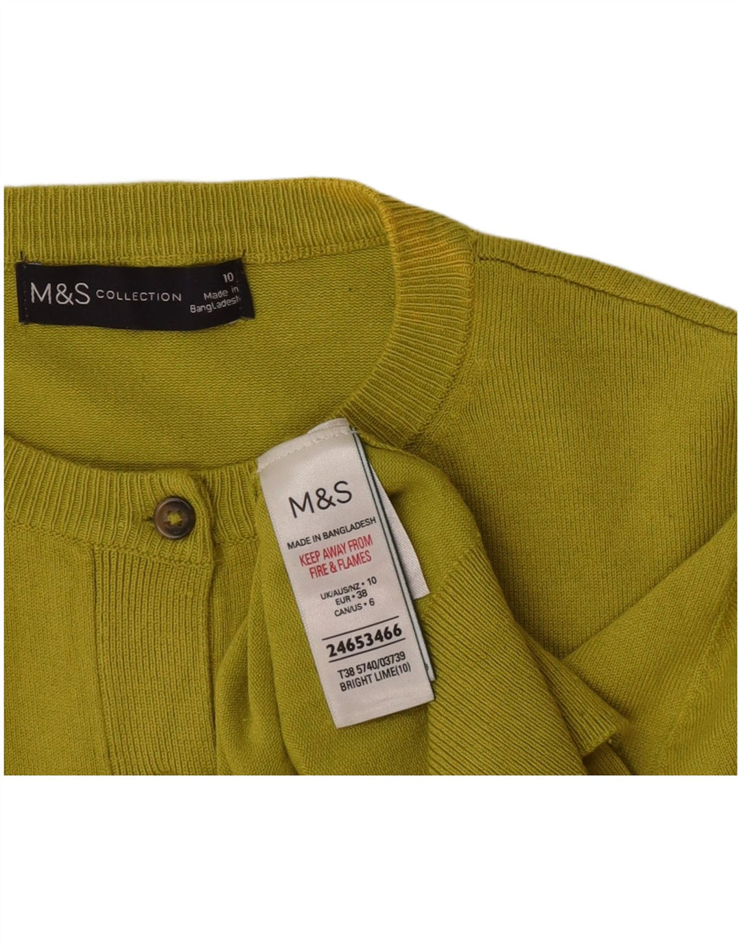 Pulover cardigan pentru femei Marks & Spencer UK 10 Small Green Viscose
