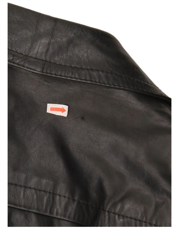 Palton din piele pentru bărbați VINTAGE IT 48 Piele neagră medie