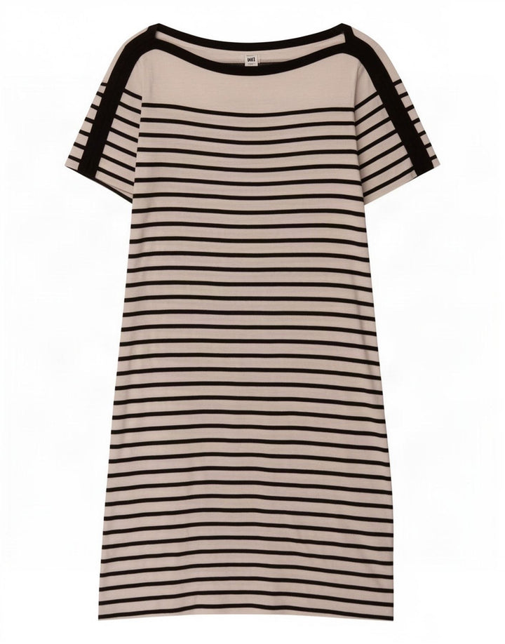 Rochie de bază cu mâneci scurte pentru femei Ralph Lauren UK 10 mic cu dungi albe