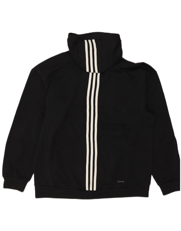 Pulover ADIDAS Climalite Graphic Zip pentru bărbați, poliester mediu negru
