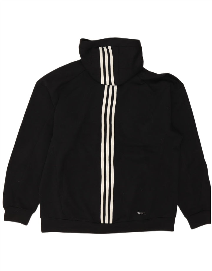 Pulover ADIDAS Climalite Graphic Zip pentru bărbați, poliester mediu negru