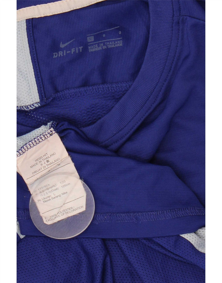 Tricou pentru bărbați Nike Dri Fit Top mare, albastru, poliester color bloc