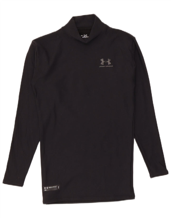 Top de compresie Under Armour pentru bărbați cu mânecă lungă, mediu negru, nailon
