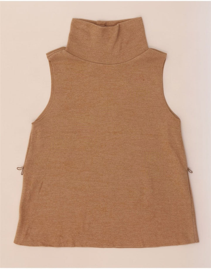 Vest Vest Top Femei Zara UK 12 Medium Bej Bumbac