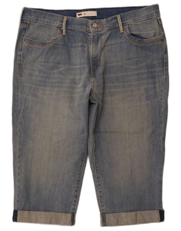 Blugi Capri cu talie înaltă Levi's pentru femei US 16 2XL W33 L18 albastru bumbac