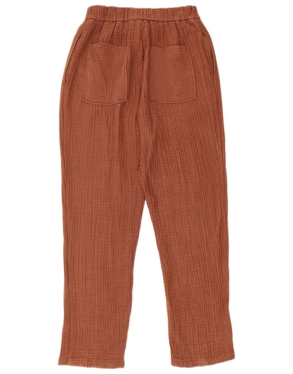 Pantaloni casual slim pentru femei Zara Mediu L28 L28 Maro Bumbac