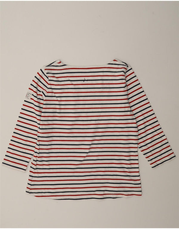 Joules Top pentru femei cu mâneci 3/4 UK 16, bumbac mare cu dungi albe