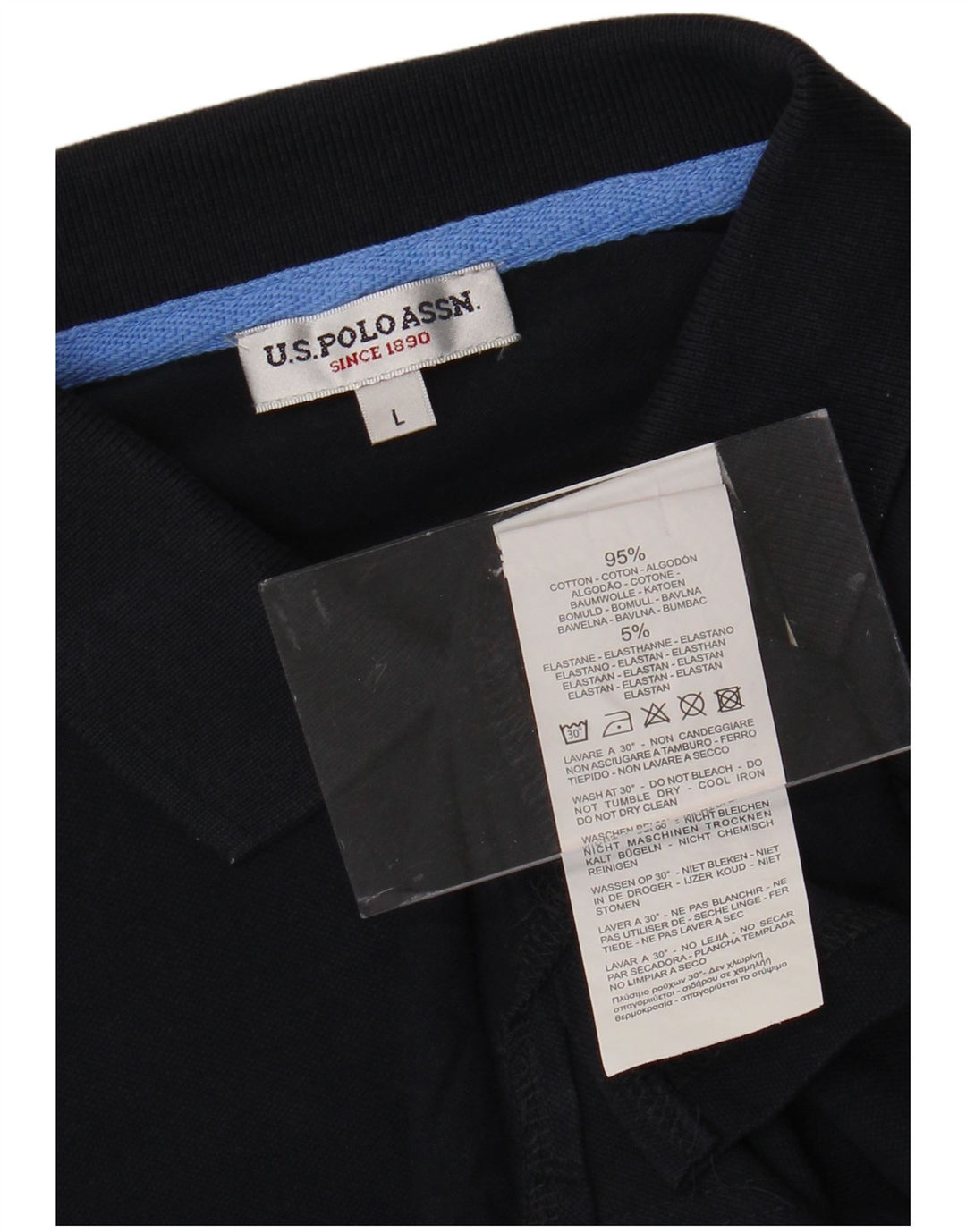 U.S. POLO ASSN. Tricou polo pentru femei UK 14 mare din bumbac bleumarin