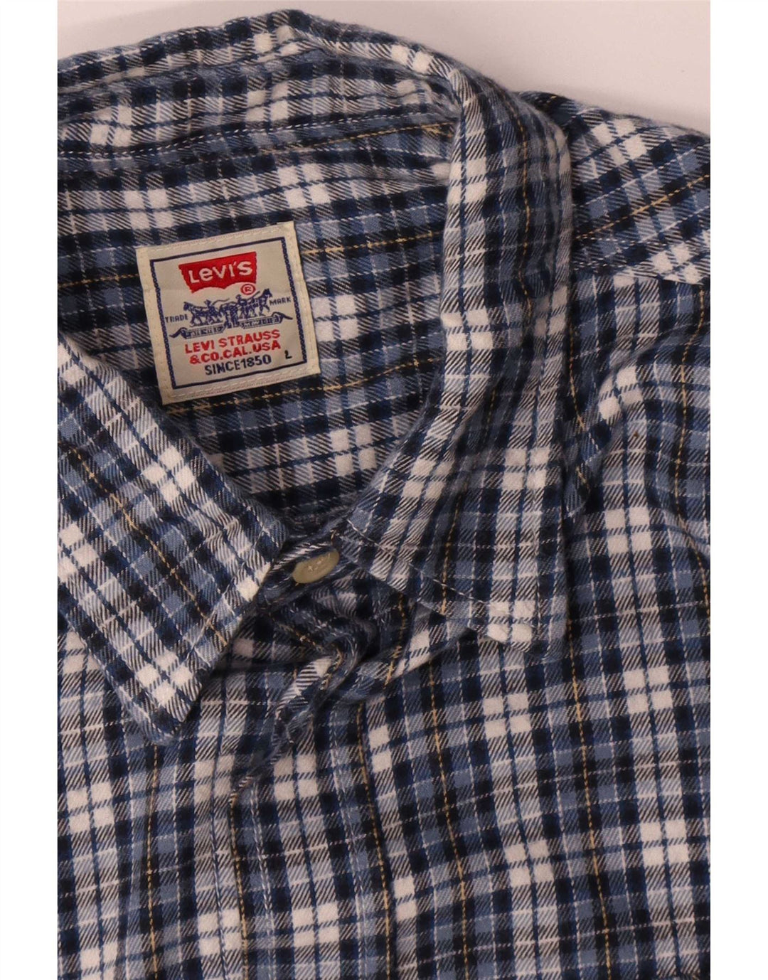 Cămașă de flanel pentru bărbați Levi's, cu carouri mari, albastre
