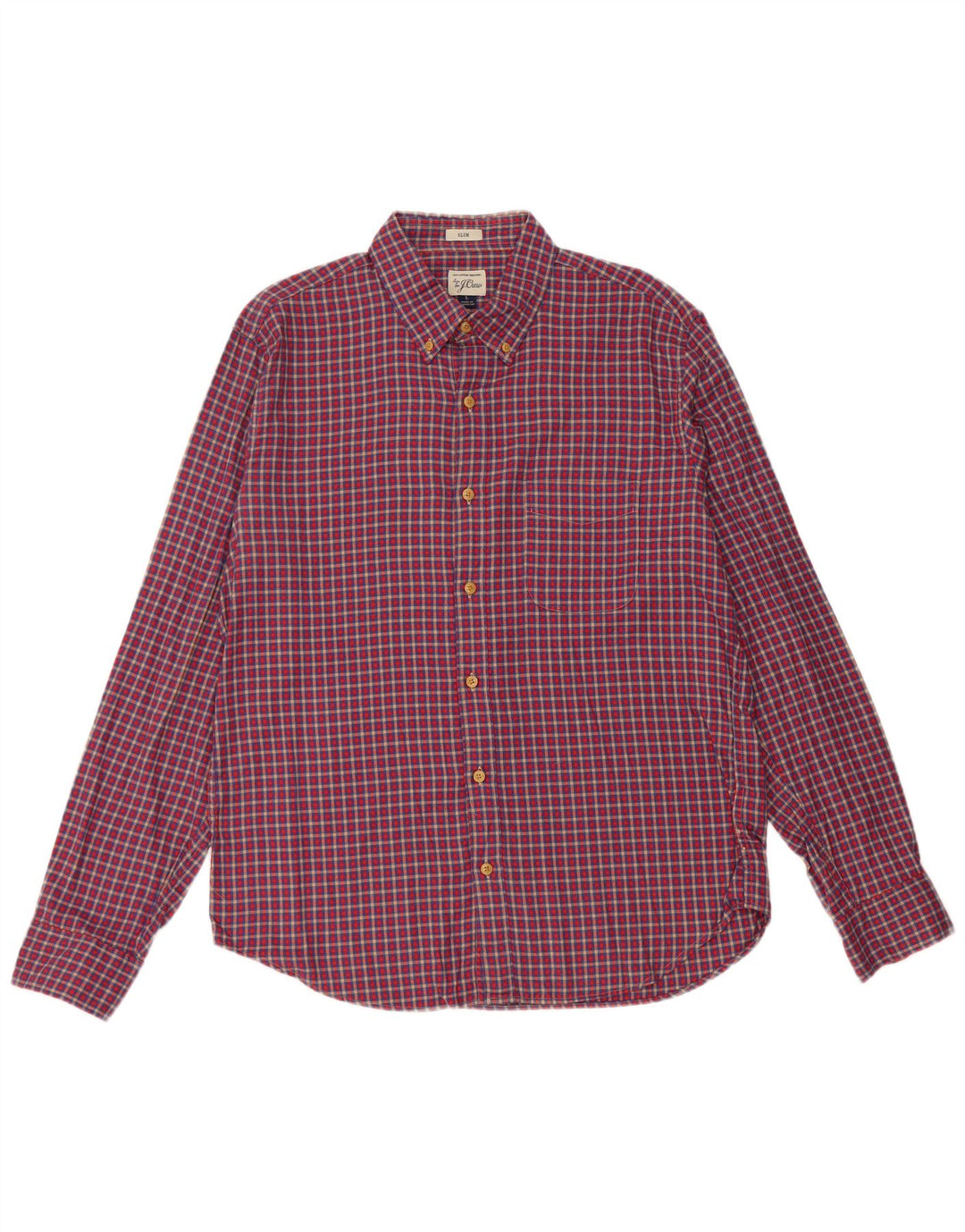 Cămașă de flanel pentru bărbați J. CREW, mare, roșu, din bumbac