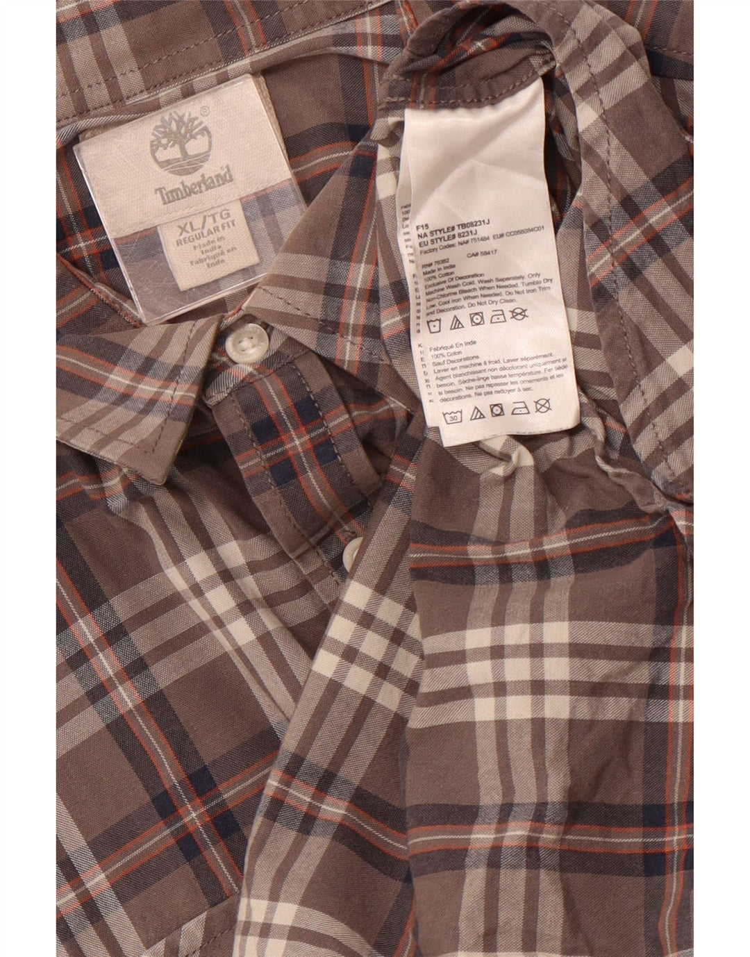 Cămașă pentru bărbați TIMBERLAND Regular Fit XL, bumbac cu carouri gri