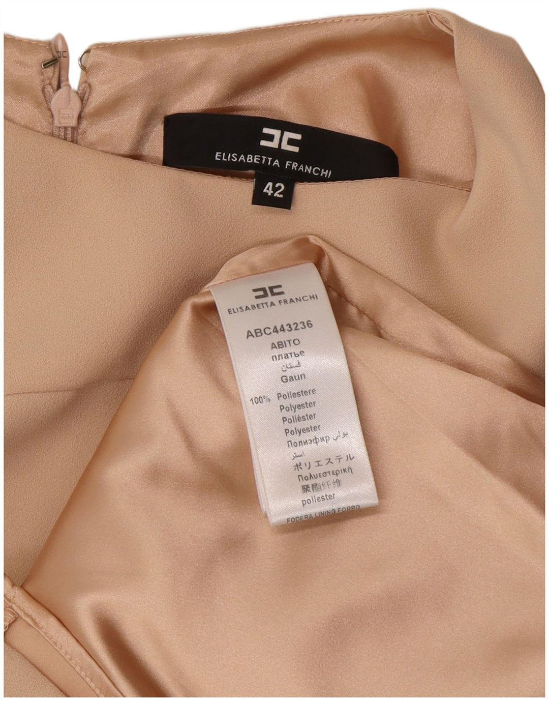Elisabetta Franchi Rochie Schimbată Femei IT 42 Medium Bej Poliester Clasică