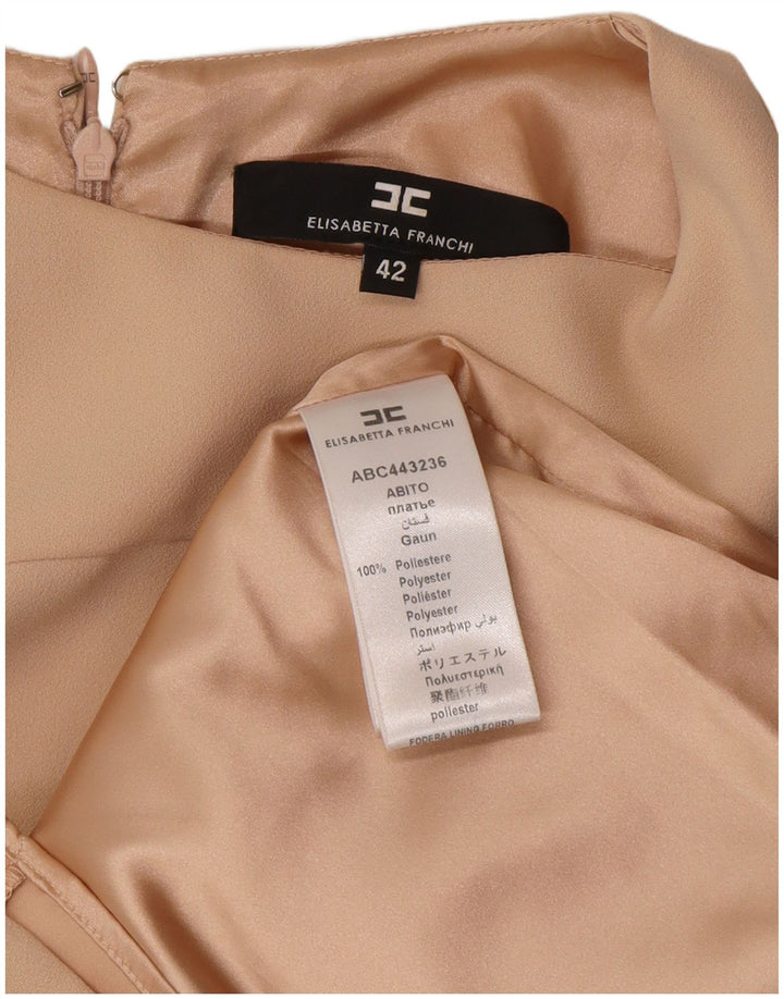 Elisabetta Franchi Rochie Schimbată Femei IT 42 Medium Bej Poliester Clasică