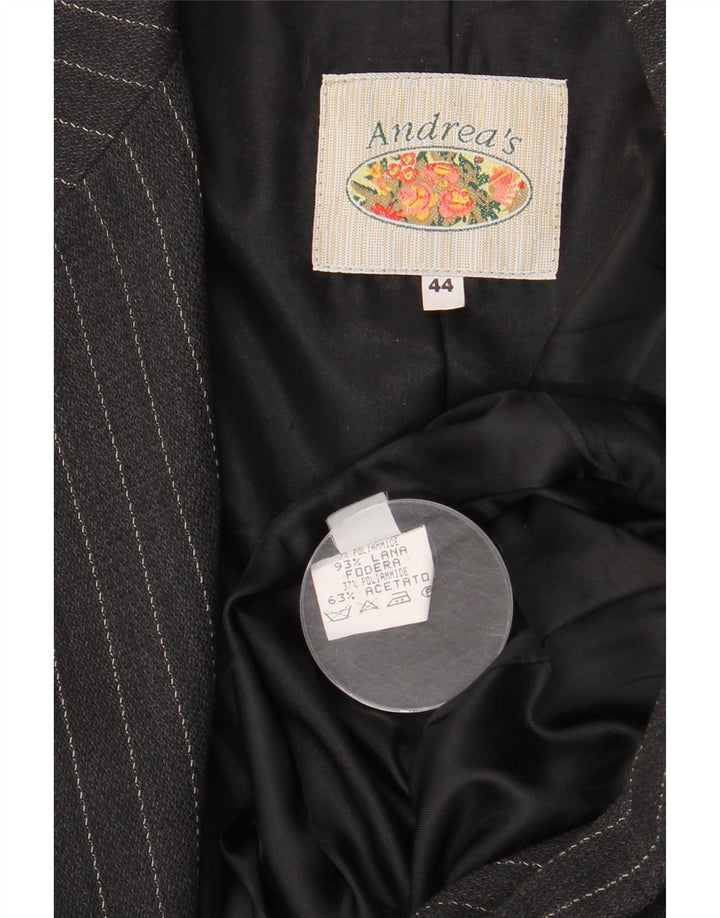 Jachetă pentru femei Andrea's la dublu piept IT 44 Medium Black Pinstripe