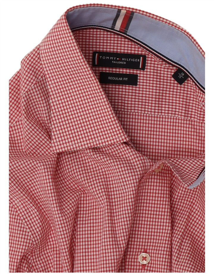 Cămașă pentru bărbați Tommy Hilfiger, cu o formă regulată, Mărimea 38 15 Medium Red Gingham