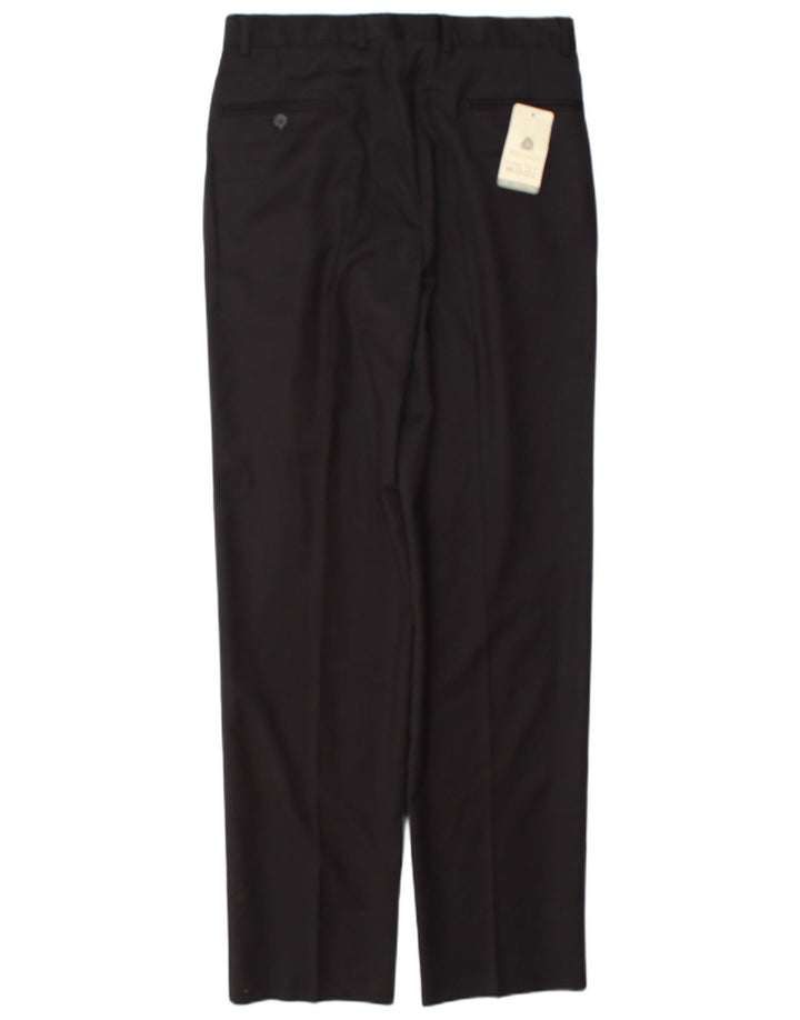 Pantaloni de costum vintage pentru bărbați IT 48 Medium L32 L34 Lână neagră