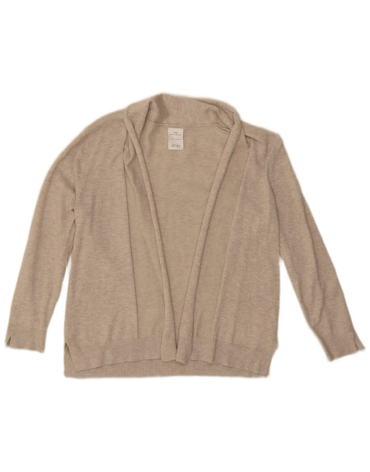 Pulover cardigan deschis pentru femei Zara UK 8 mic, bej, viscoză
