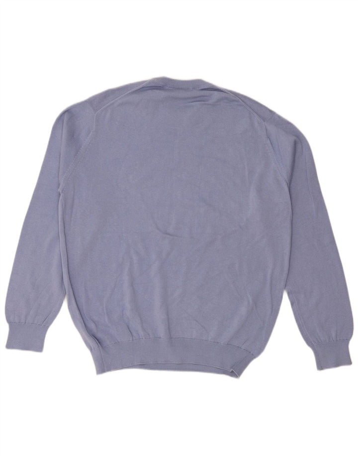 Pulover LACOSTE pentru bărbați, cu gât roșu, marimea 5, bumbac albastru mare