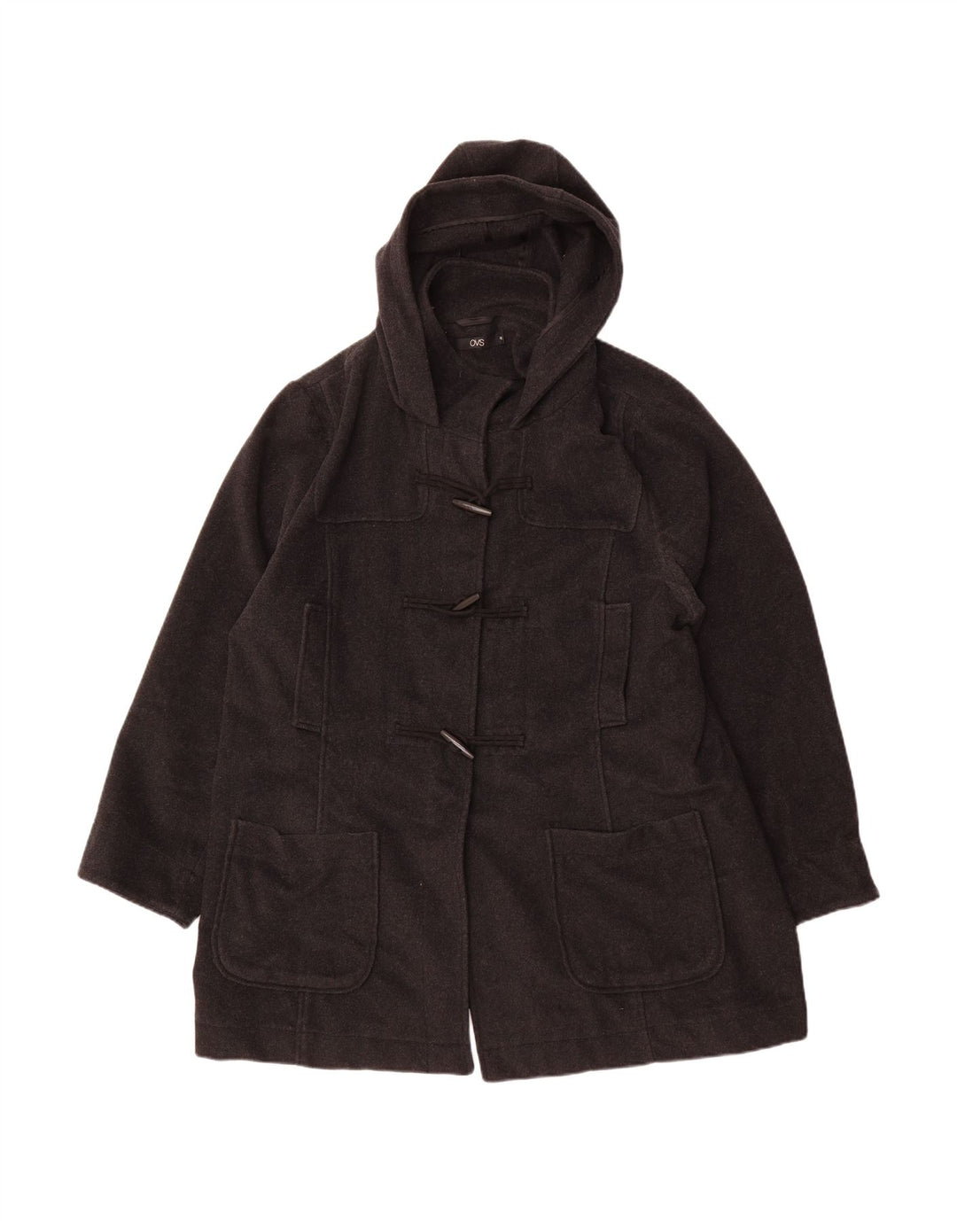 OVS Womens Oversized Hooded Duffle Coat IT 49 XL Grey Polyester