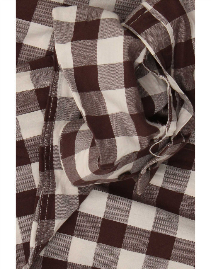Cămașă pentru bărbați Zara, slim fit, mare maro vichy