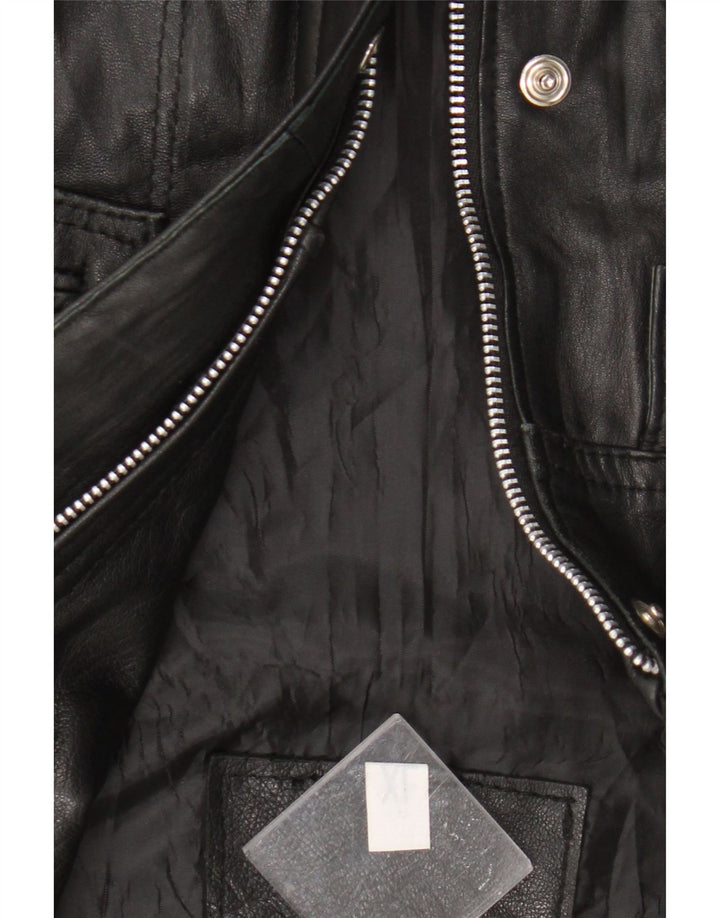 Gilet din piele vintage pentru bărbați UK 42 XL din piele neagră