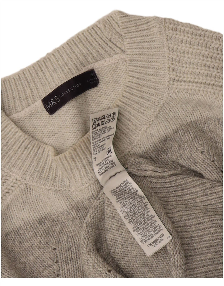 Pulover pentru damă Zara, cu gât turnut, UK 10, poliester cu dungi mici, gri