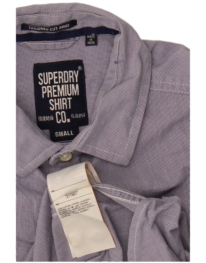 Cămașă croită pentru bărbați SUPERDRY, bumbac mic cu dungi violet