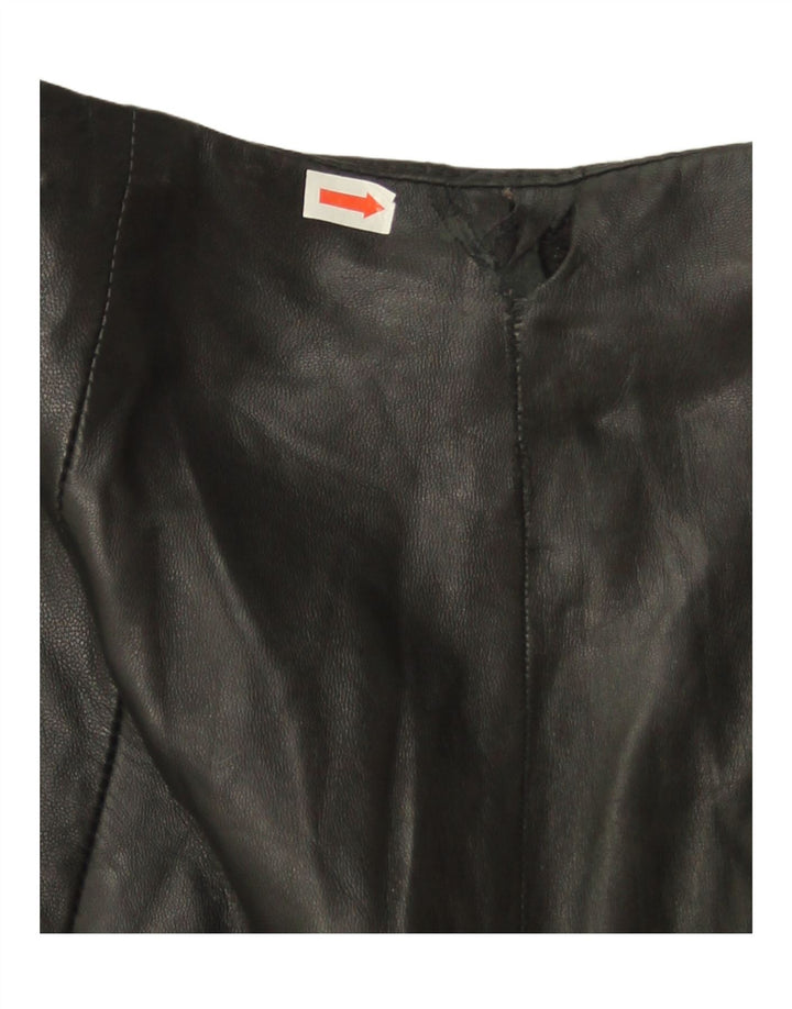 Pantaloni subțiri din piele pentru femei Mango EU 36 Small W24 L27 Piele neagră