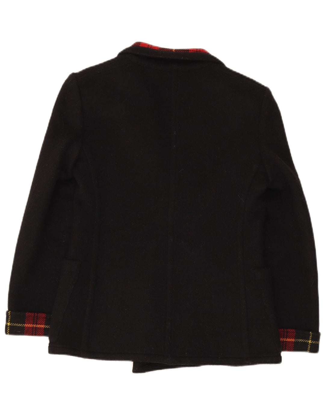 Jachetă vintage pentru femei cu piept dublu IT 42 Medium Black Check