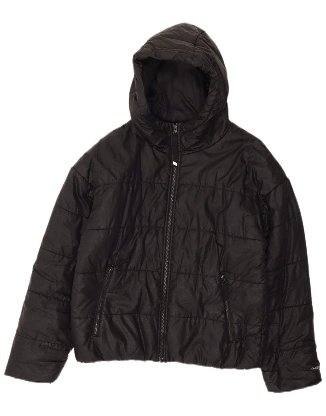 Jachetă căptușită supradimensionată pentru femei Nike Therma-Fit UK 10 Poliester negru mic