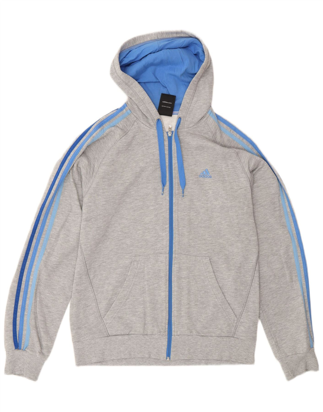Pulover Adidas pentru bărbați, cu fermoar, bumbac, gri mediu