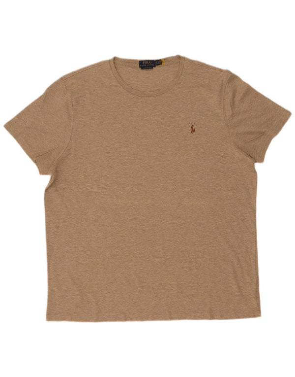 Tricou Polo Ralph Lauren pentru bărbați, personalizat, slim fit. Top 2XL, bej, bumbac cu pete