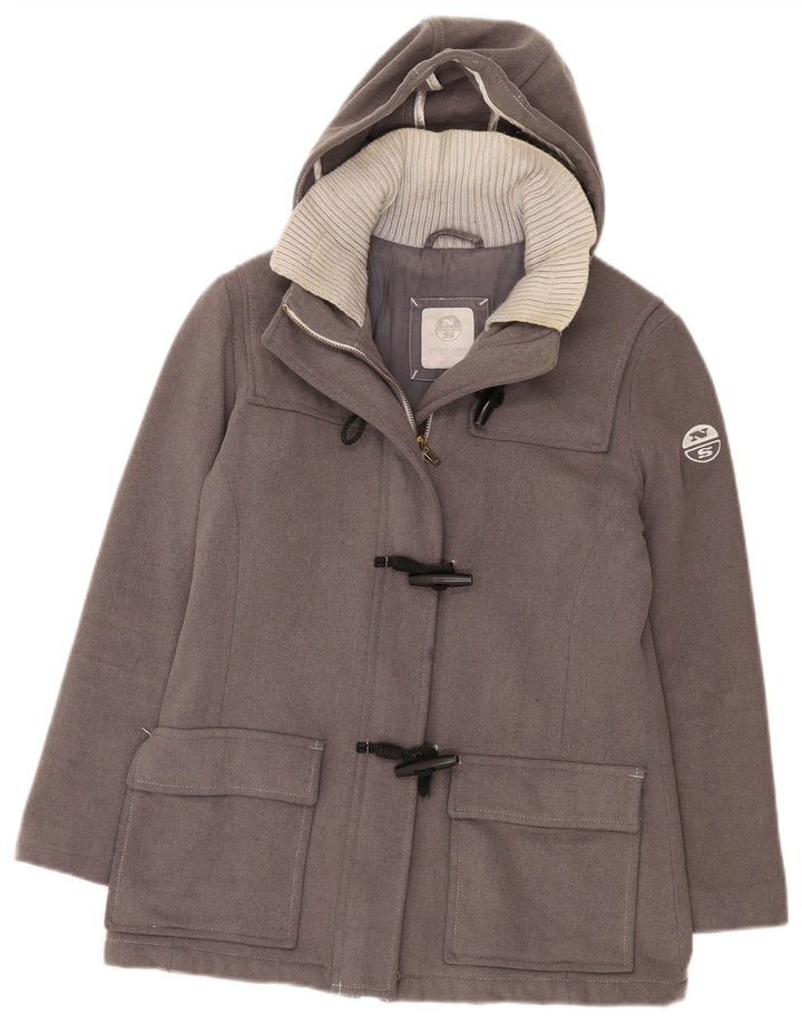 Jachetă duffle cu glugă North Sails pentru femei UK 10, lână gri mică