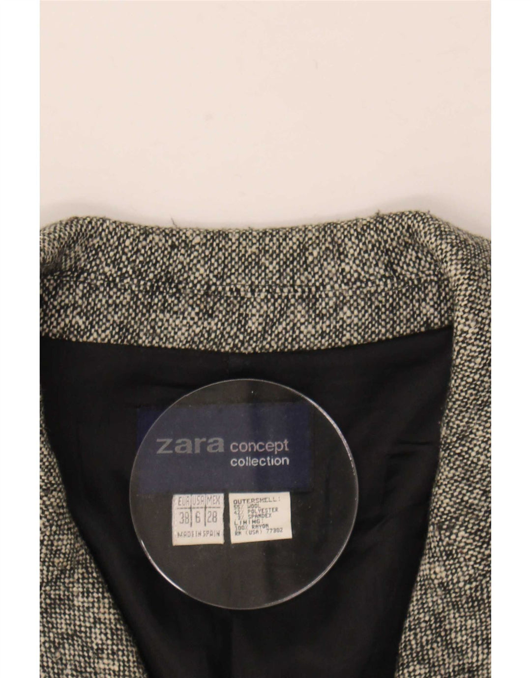Pardesiu supradimensionat pentru femei Zara EU 38 Lână mică, gri