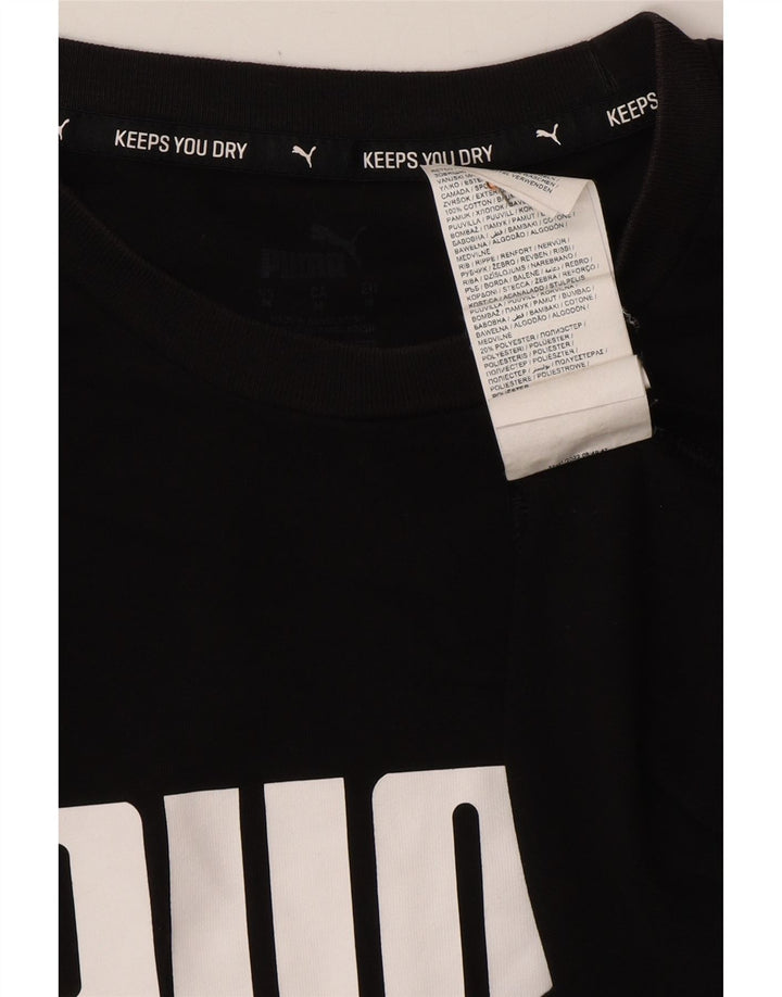 Tricou grafic PUMA pentru bărbați Top mediu din bumbac negru