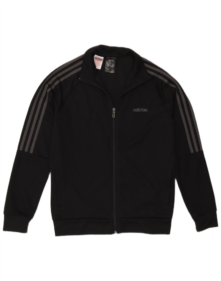Adidas Boys Climalite Trening Top Jachetă 13-14 ani Poliester negru