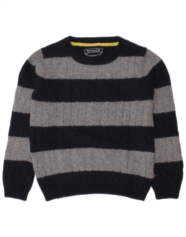 Massimo Dutti Pulover cu decolteu rotund pentru baieti 5-6 ani bleumarin cu dungi