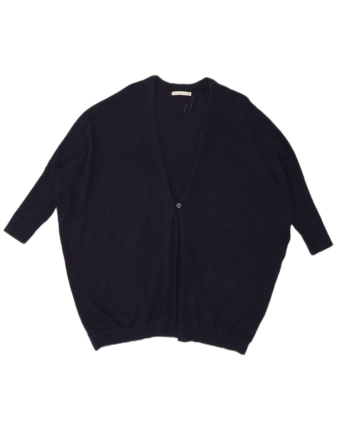 Pulover cardigan supradimensionat pentru femei Zara cu mâneci 3/4 Marea Britanie 14 Mediu Bleumarin