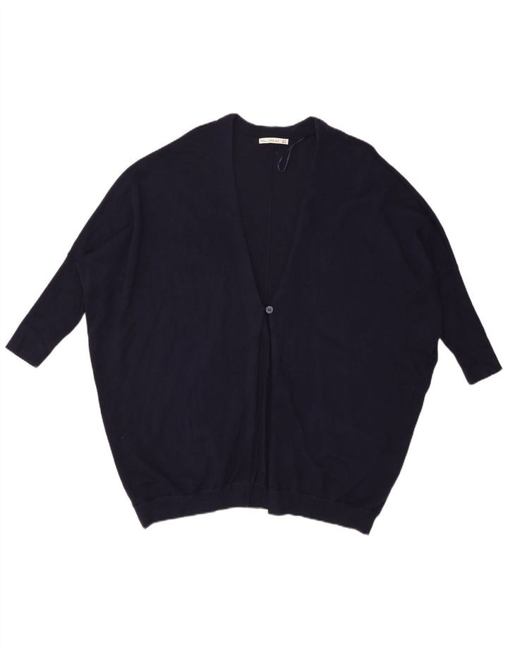 Pulover cardigan supradimensionat pentru femei Zara cu mâneci 3/4 Marea Britanie 14 Mediu Bleumarin