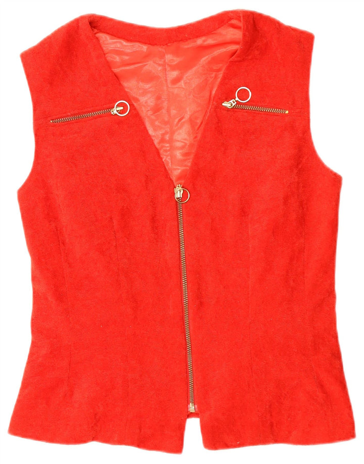 Vestă VINTAGE pentru femei UK 14 Medium Red